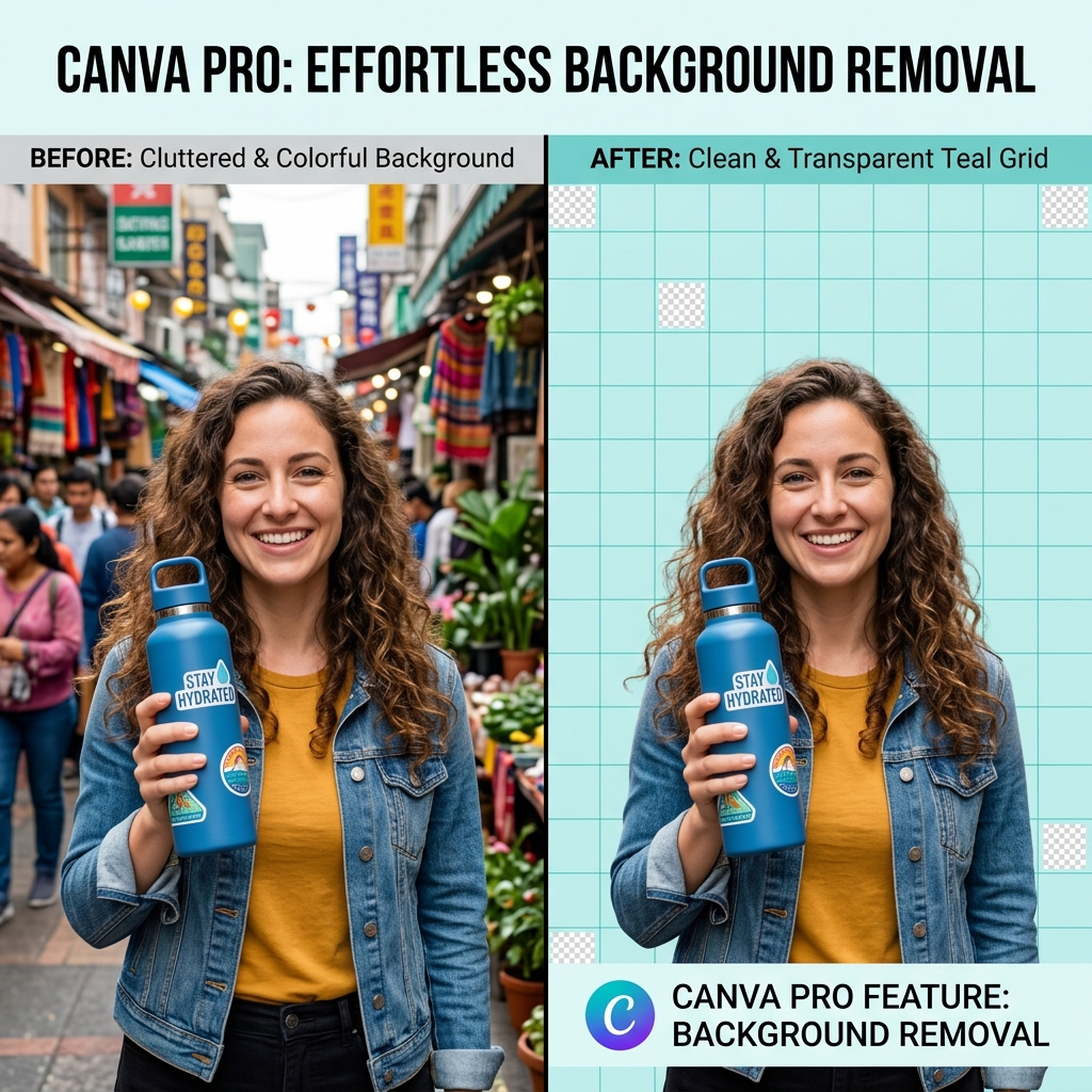 One-Tap Background Remover Before/After Comparison Demo